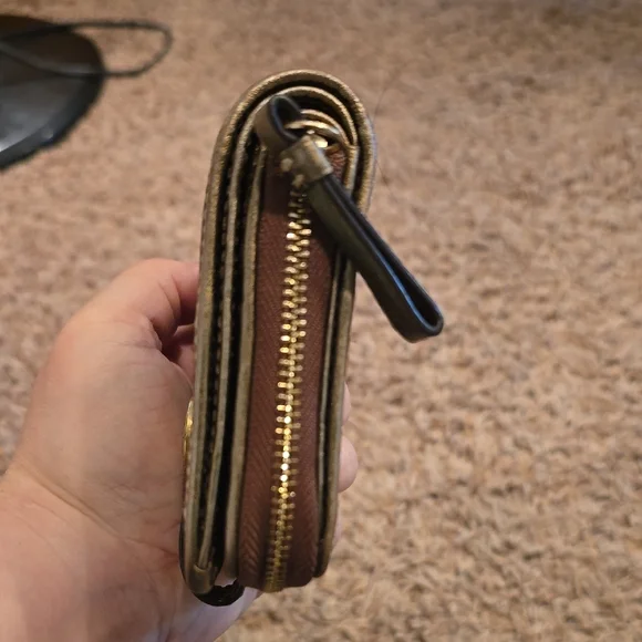 Coach Brown Signature Wallet with Gold Accents - Picture 12 of 12
